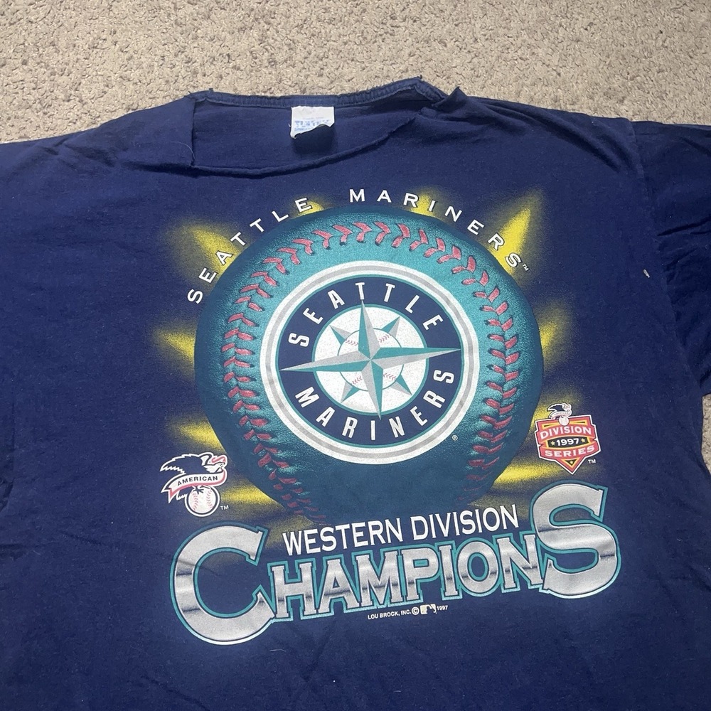 Vintage 1997 Seattle Mariners Western Division Champions T-Shirt Men's 2XL